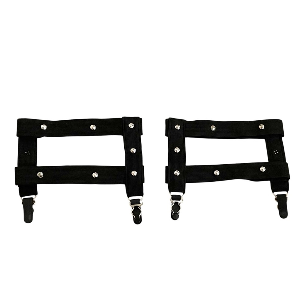 Elastic Thigh High Studded Rivets Garter Belt Sexy Gothic Festival NWOT